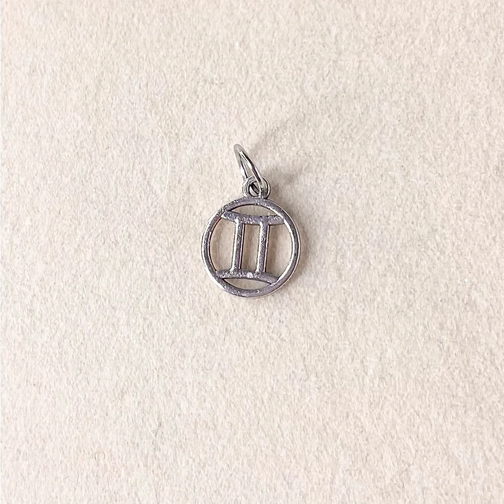 Silver Gemini Zodiac Charm